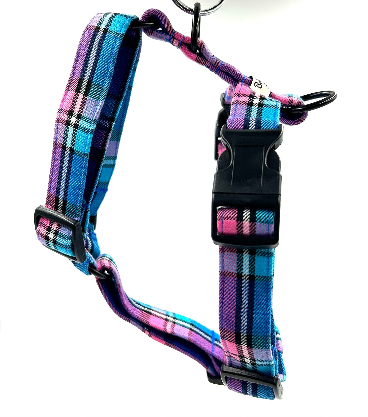 Pink/Blue Tartan Strap Harness