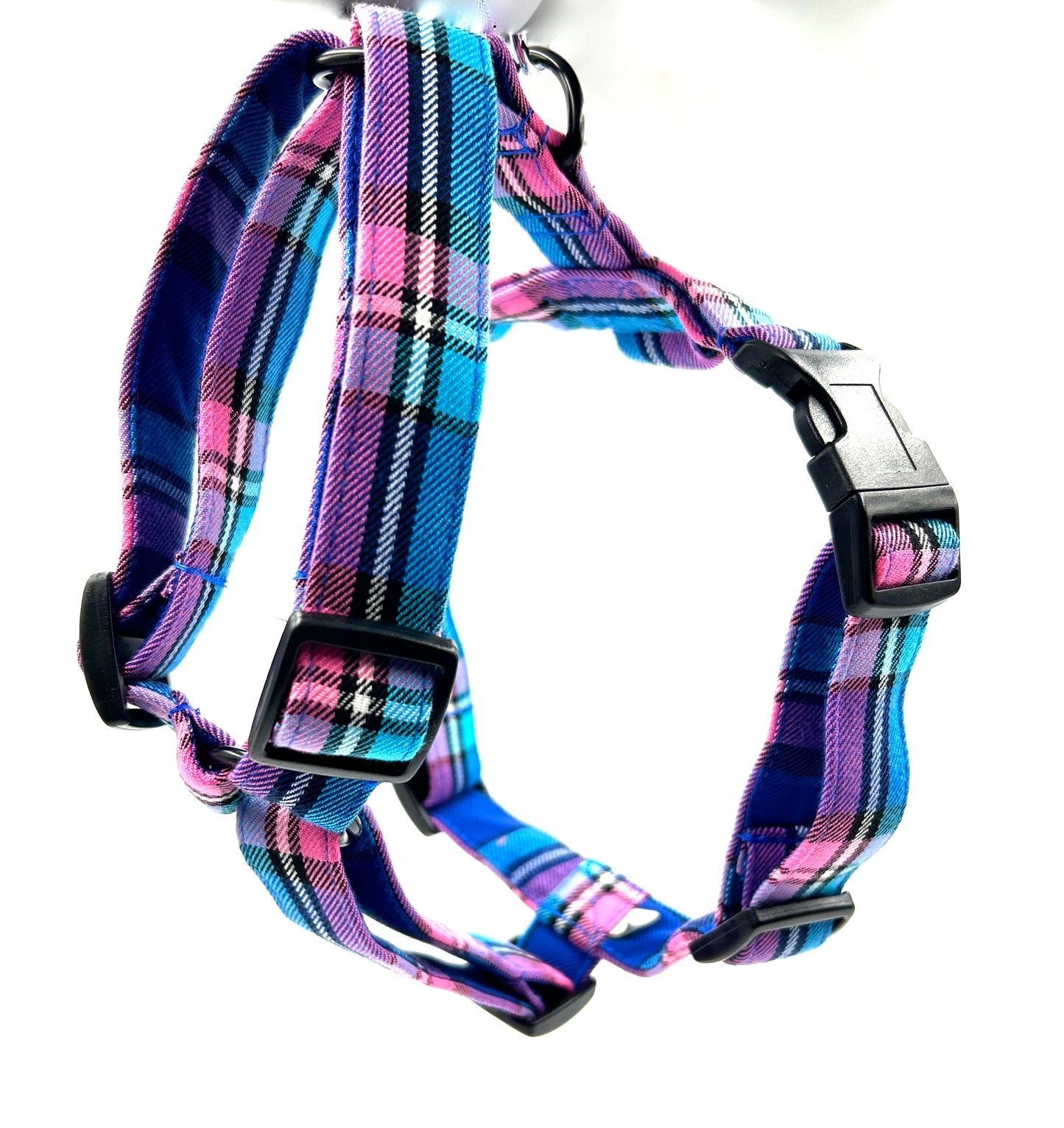 Pink/Blue Tartan Strap Harness