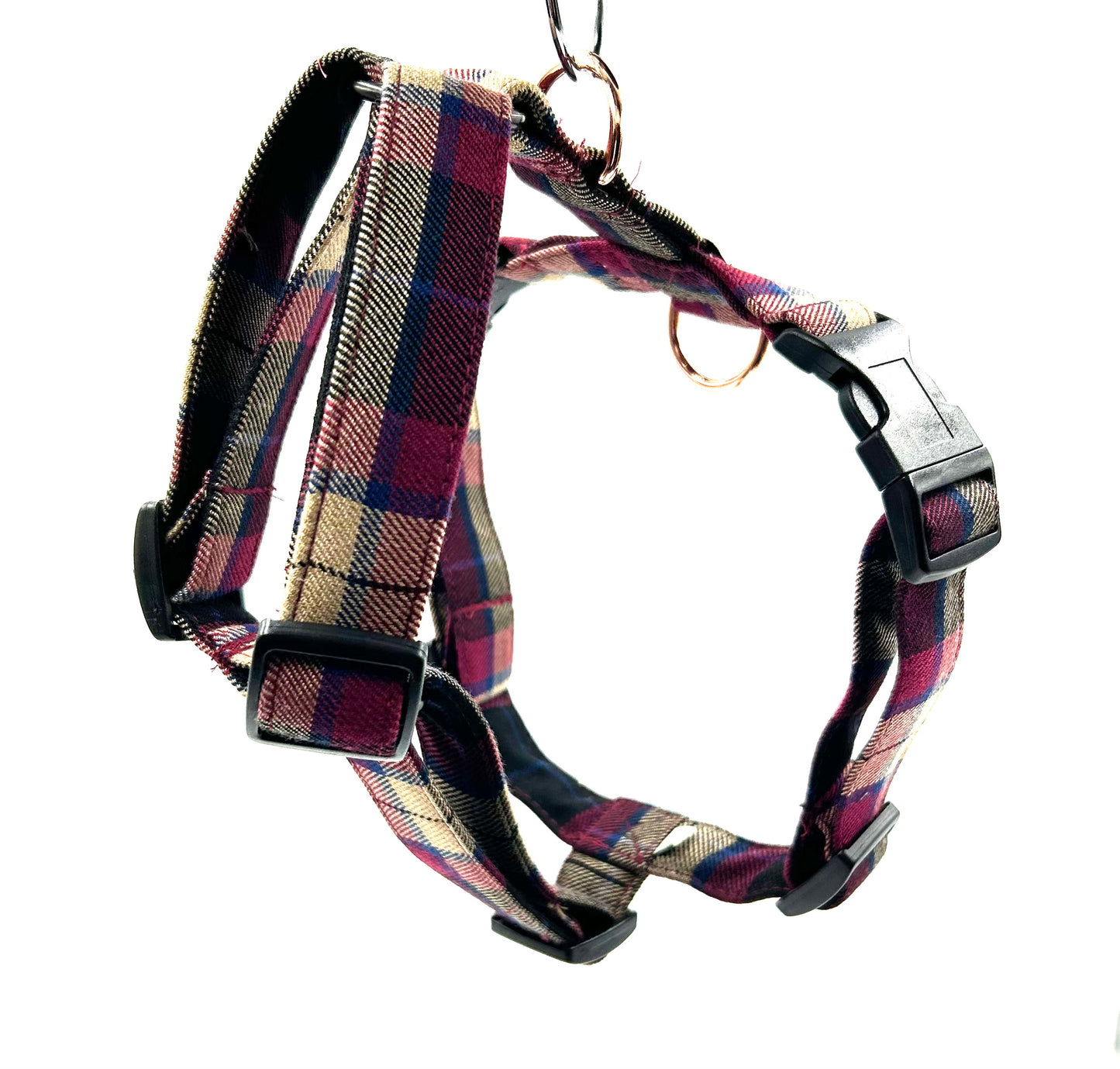 Wine Tartan Strap Harness