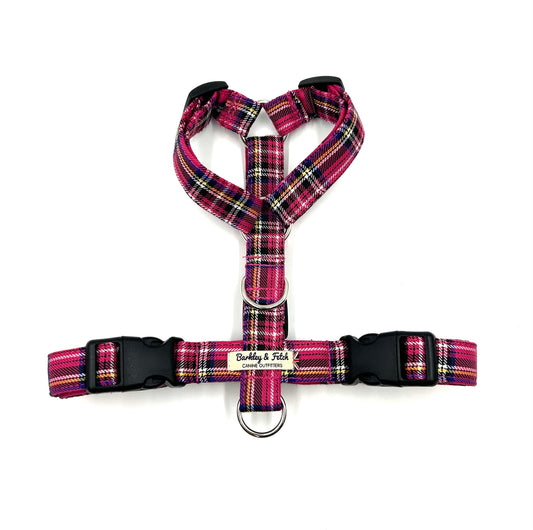 Bright Pink Tartan Strap Harness