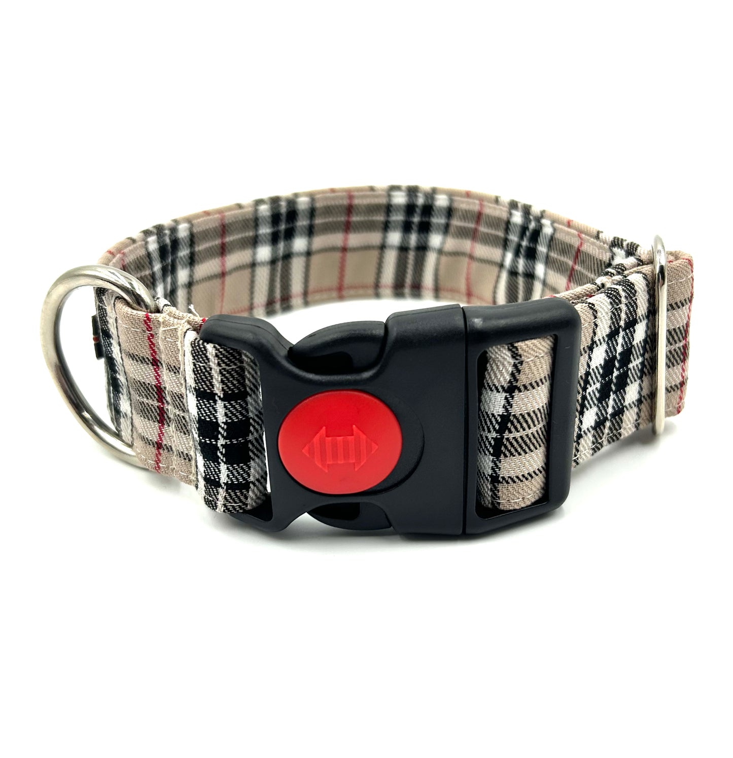 Caramel Tartan Wide Dog Collar