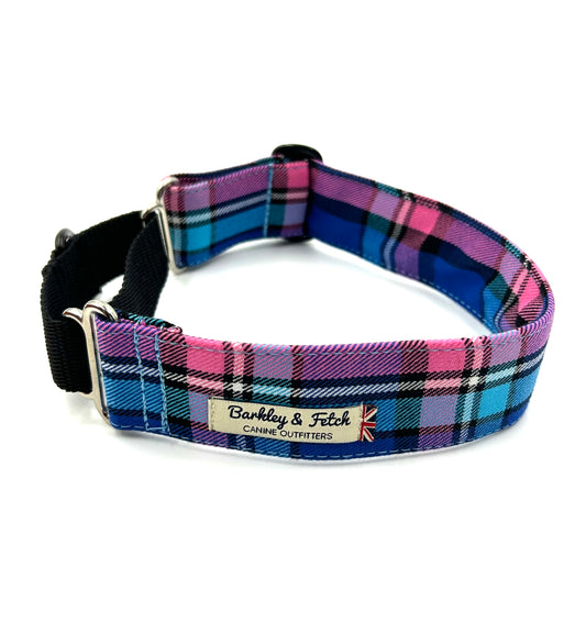 Pink/Blue Check Martingale Collar