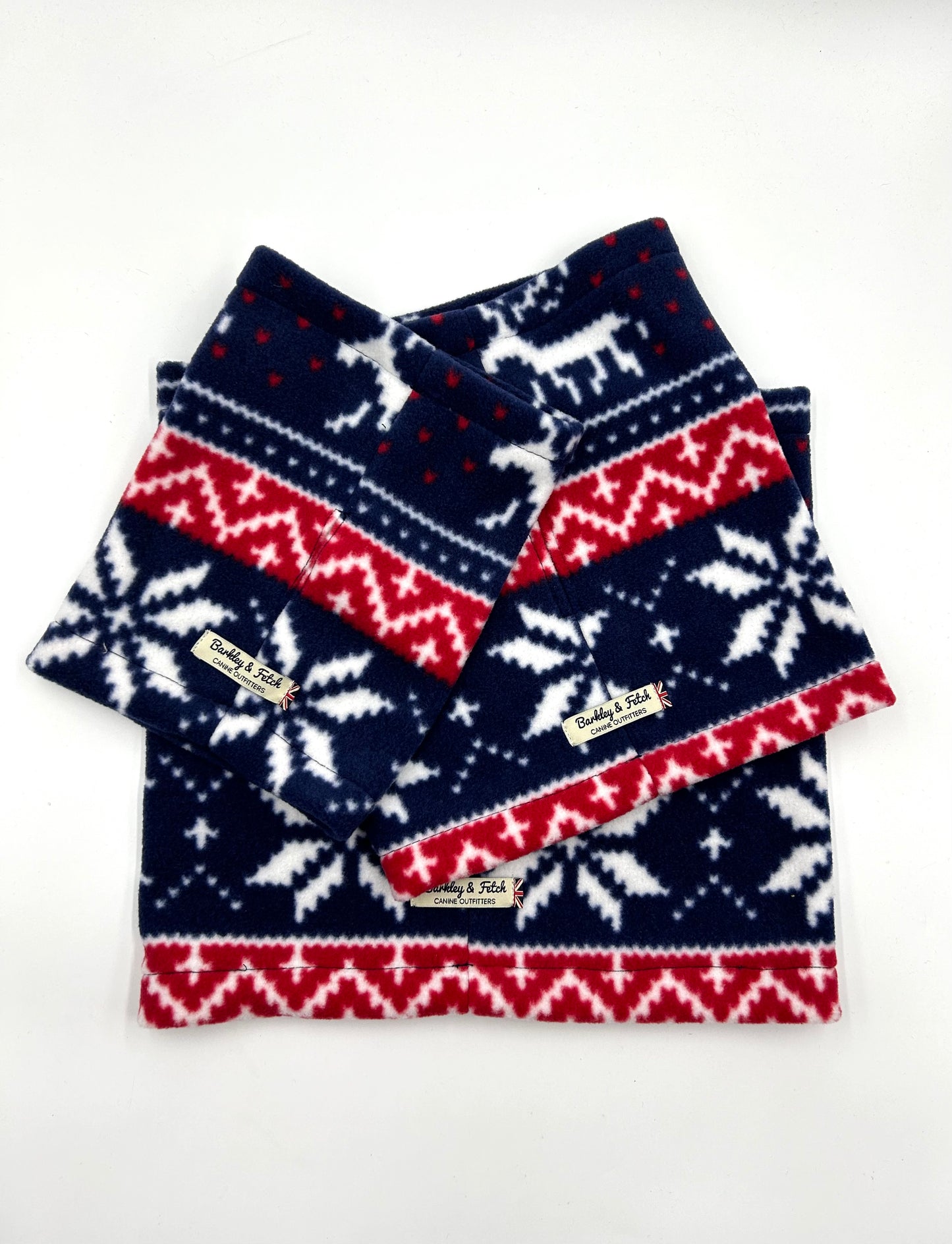 Xmas Fairisle Fleece Dog Snood