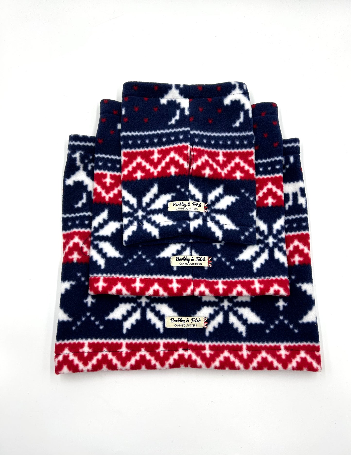 Xmas Fairisle Fleece Dog Snood