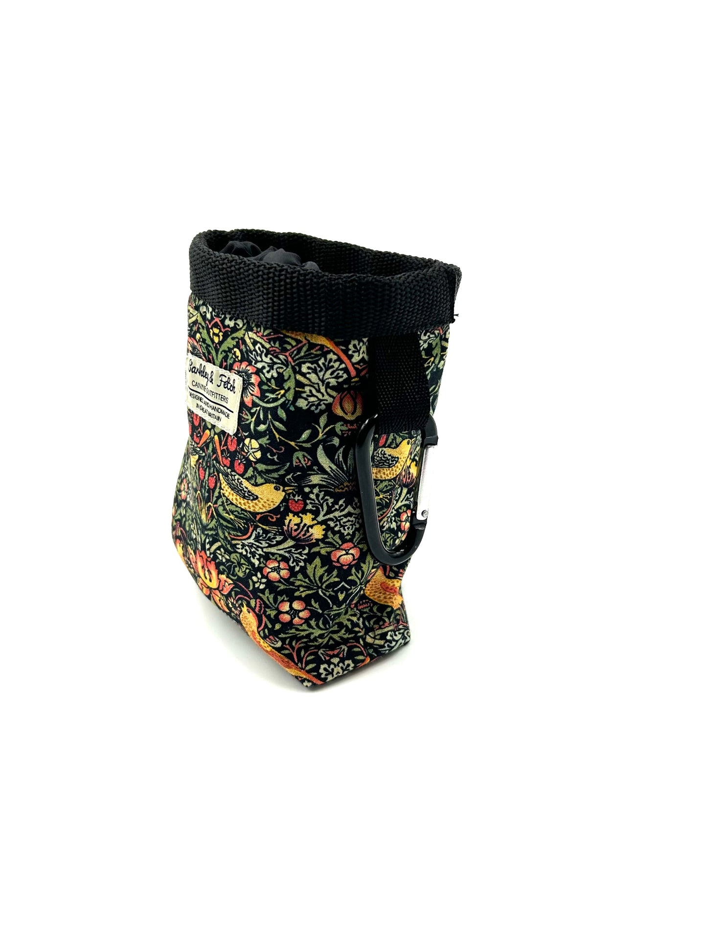 Black Strawberry Thief Print Treat Bag
