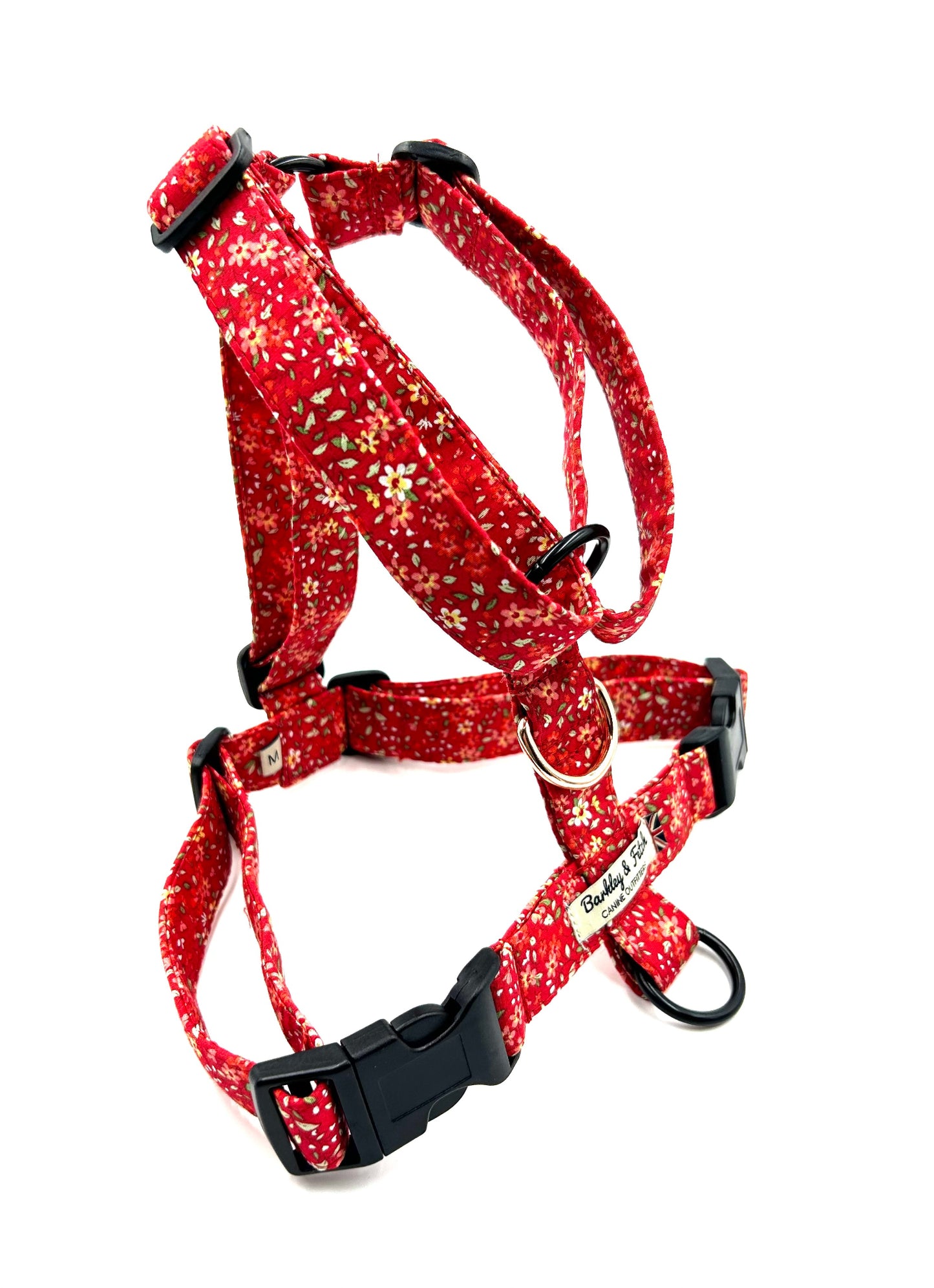 Red Ditsy Floral Print Strap Harness