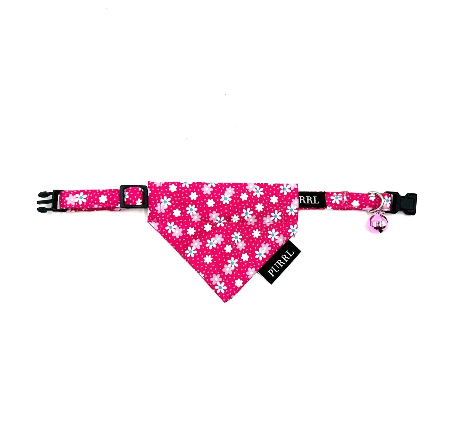 Hot Pink Floral Cat Collar and accessories