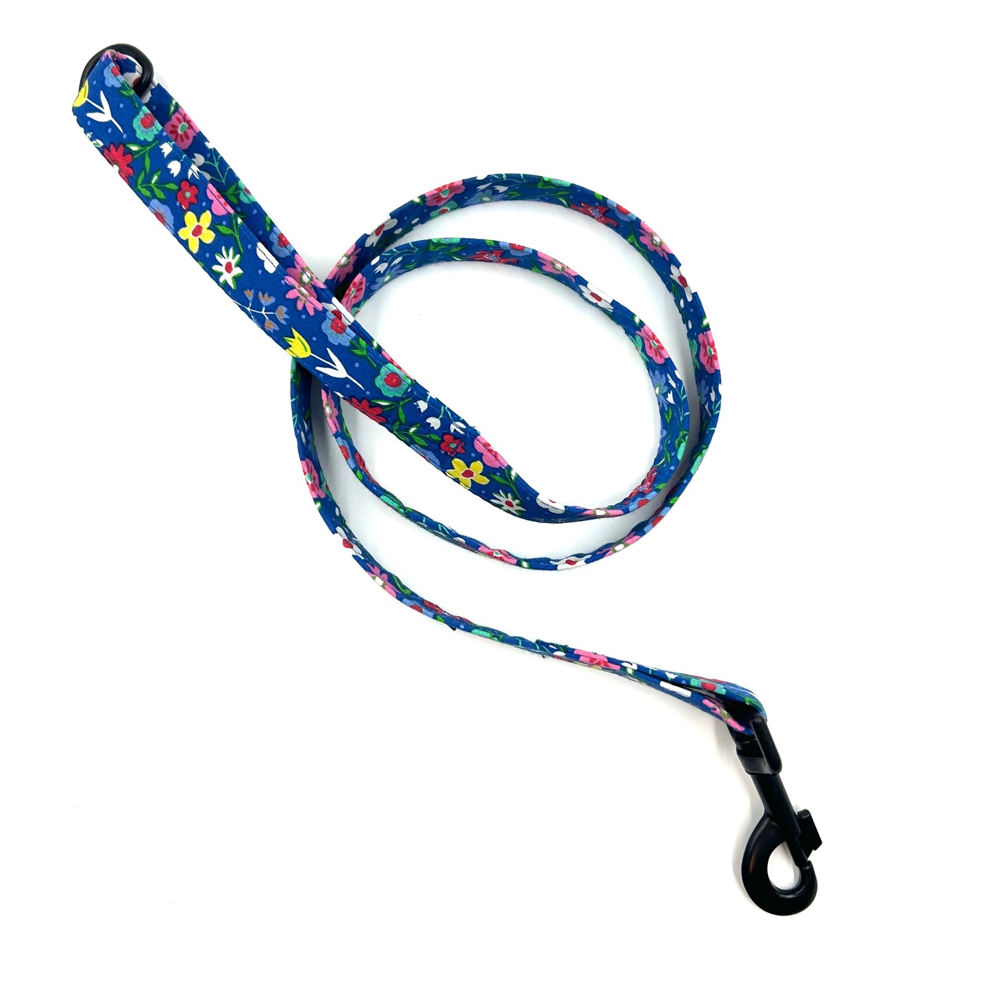 Cobalt Blue Floral Print Dog Lead