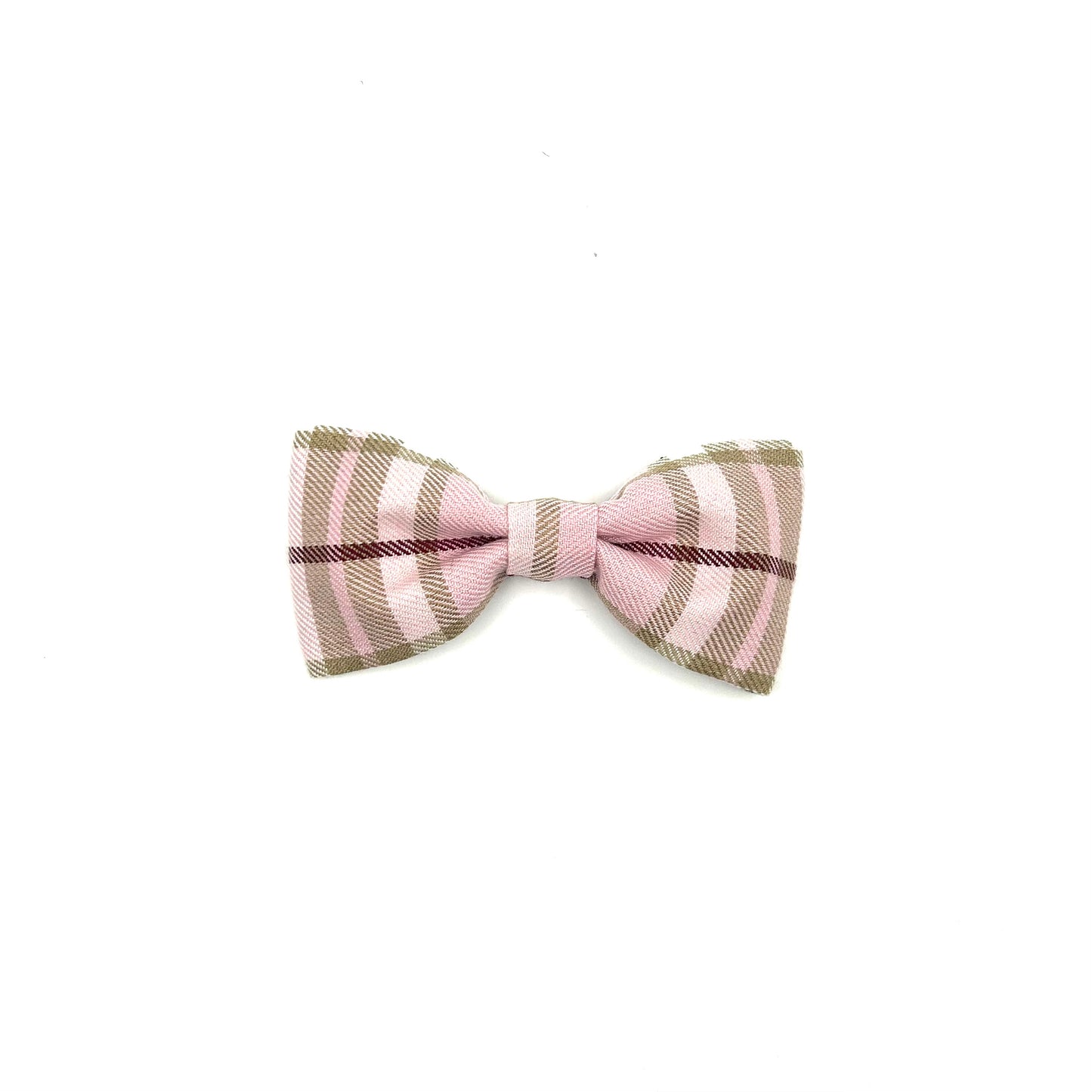 Pale Pink Tartan Dog Bow Tie
