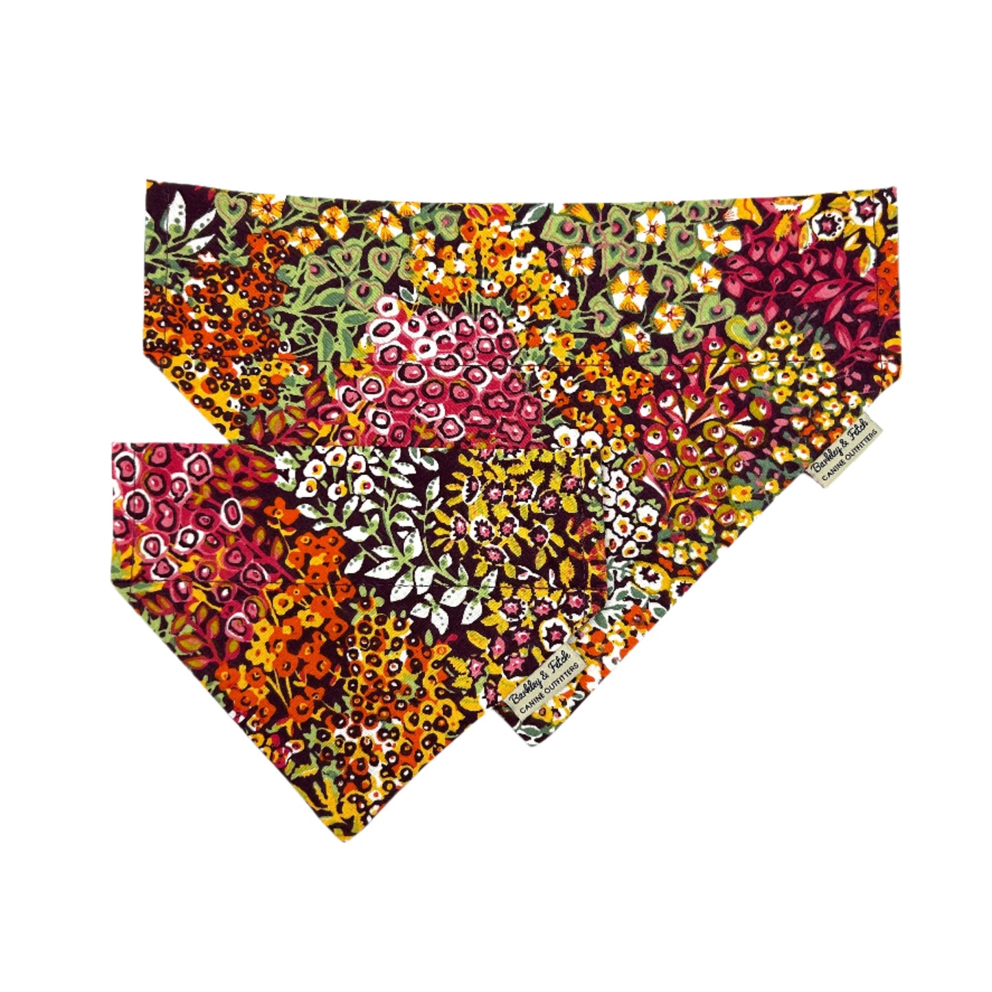 Orange Ditsy Floral Print Dog Bandana