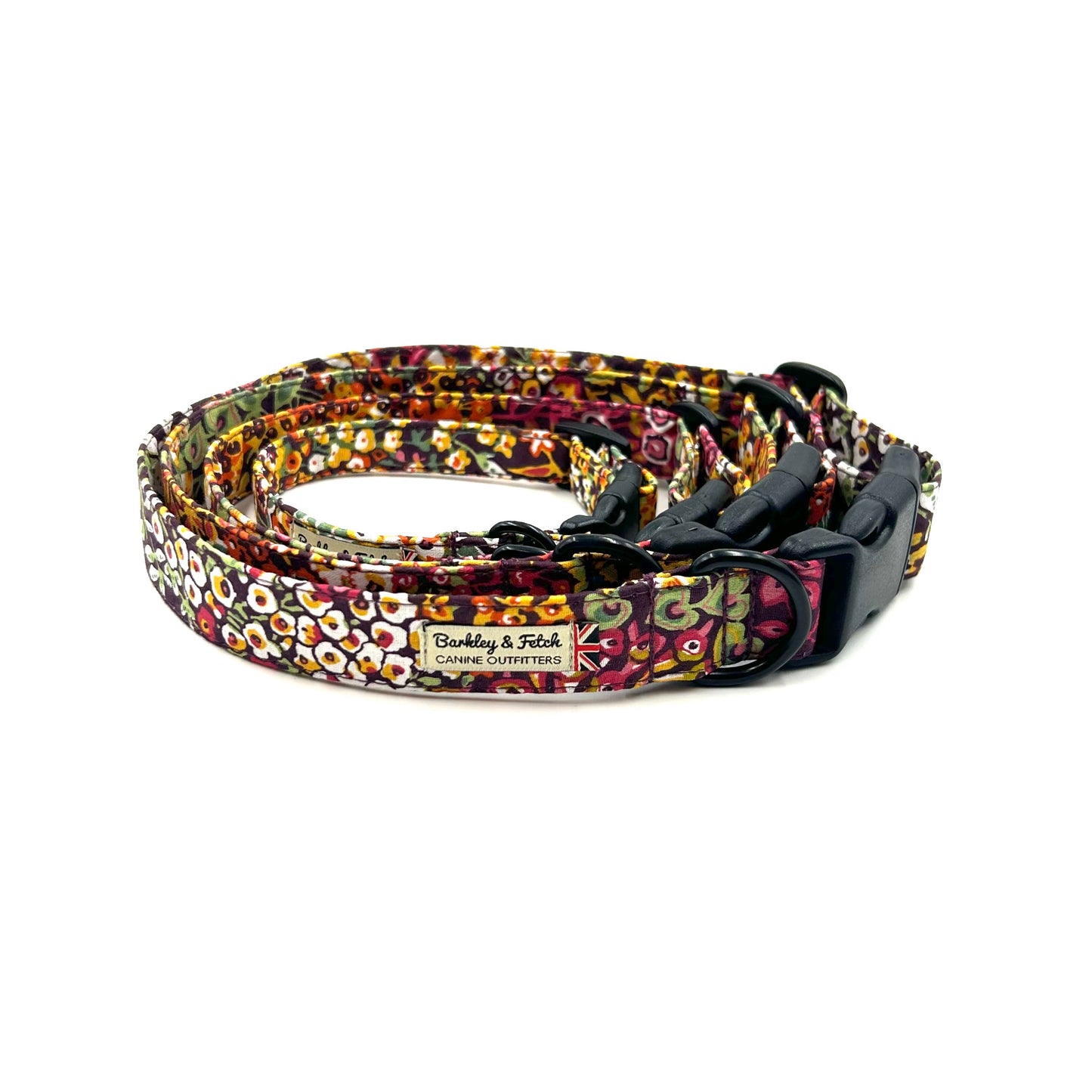 Orange Ditsy Floral Print Dog Collar