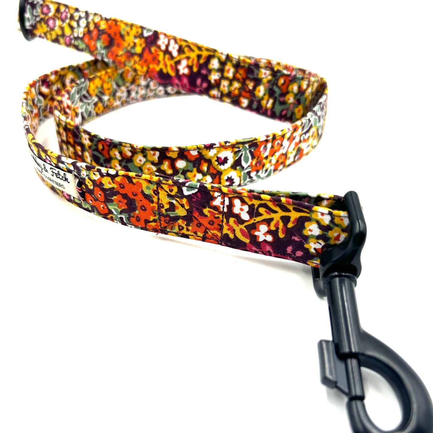 Orange Ditsy Floral Print Dog Lead