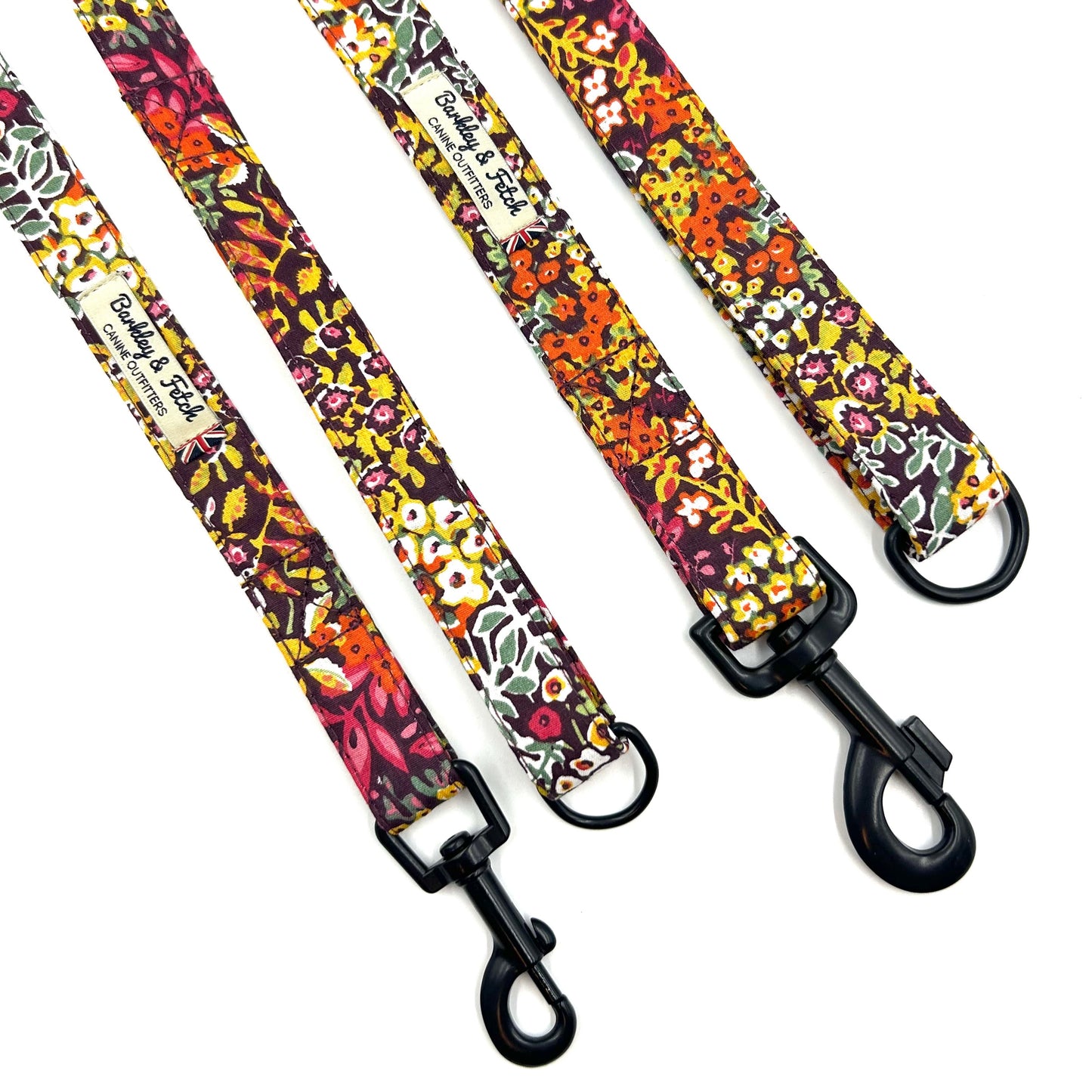 Orange Ditsy Floral Print Dog Lead