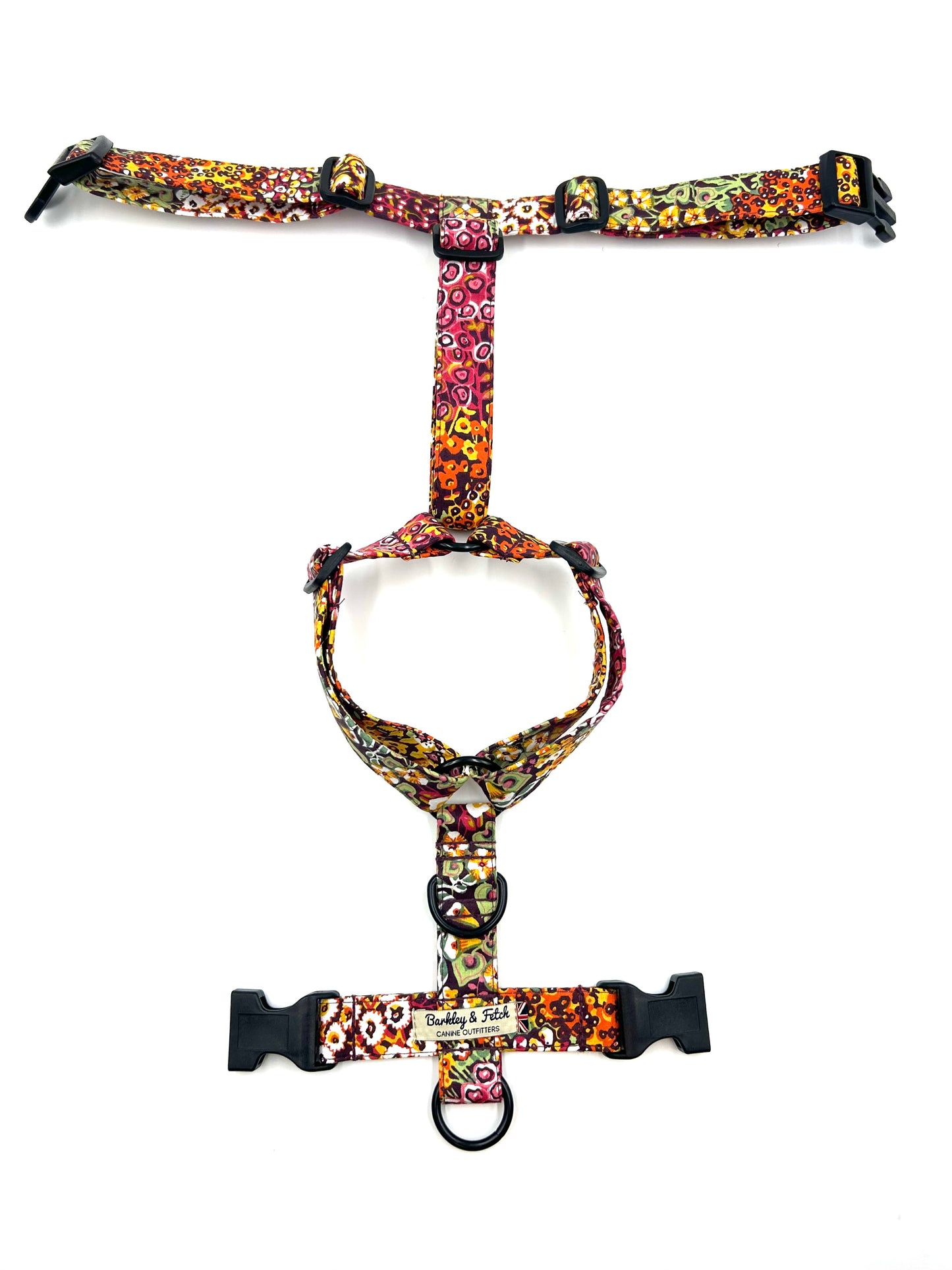 Orange Ditsy Floral Print Strap Harness