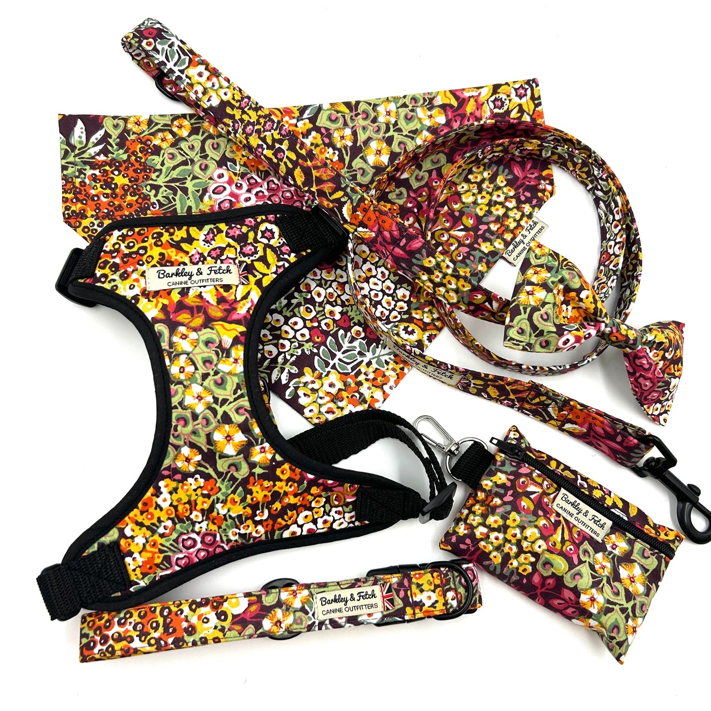 Orange Ditsy Floral Print Harness