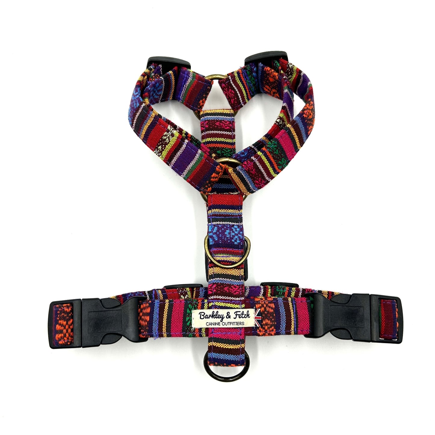 Beautifully made colourful Mexican dream print strap harness for dogs