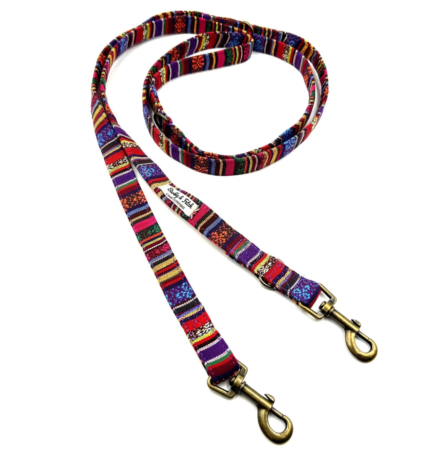 Handmade Mexican Dream tartan double ended dog training lead