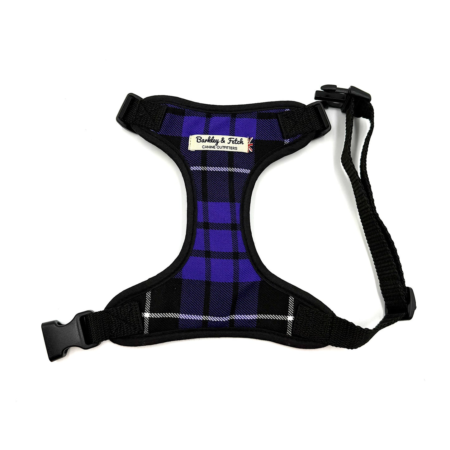 Purple Tartan Dog Harness