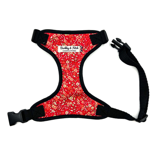 Handmade Red Ditsy Floral Print Harness