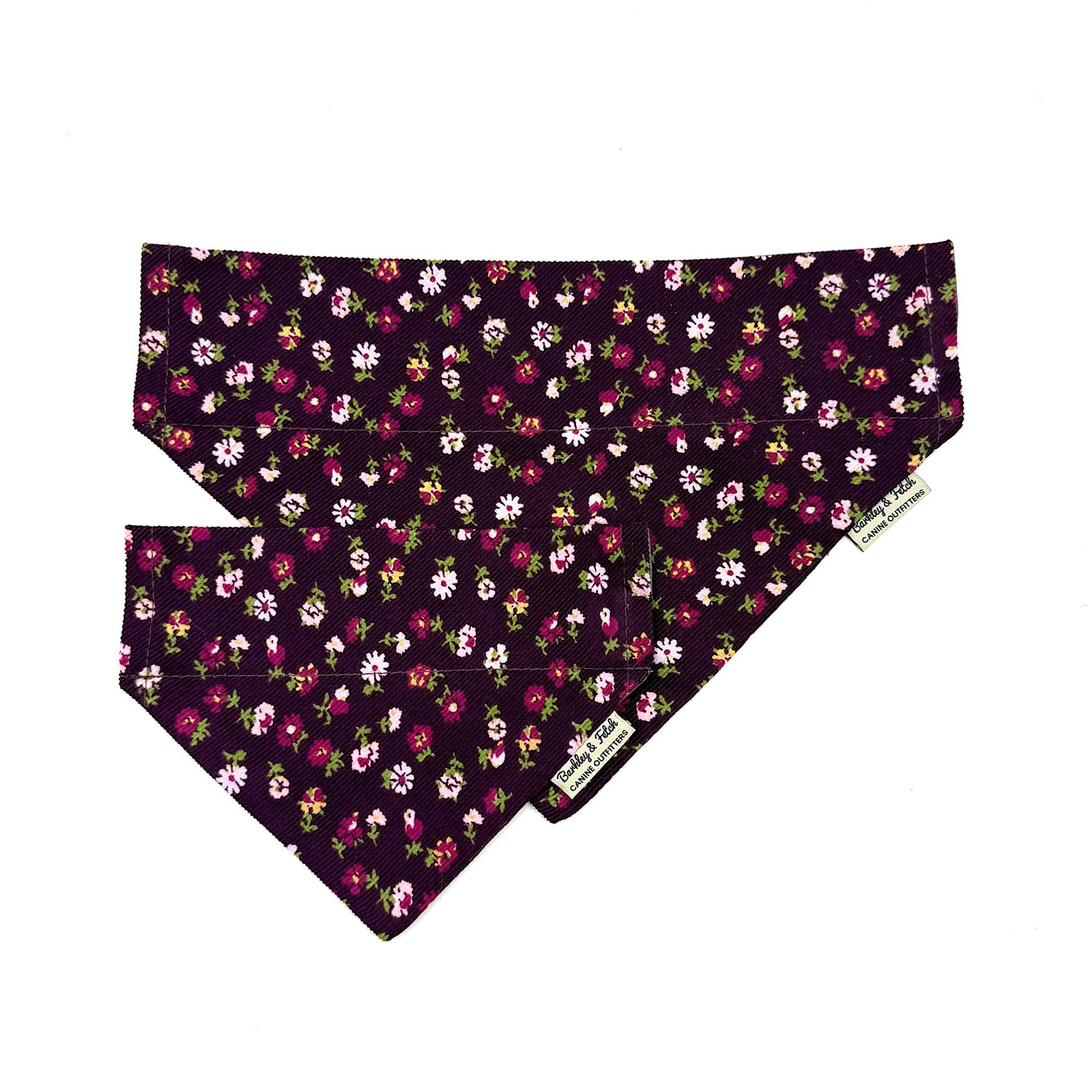 Floral patterned bandana on a white background