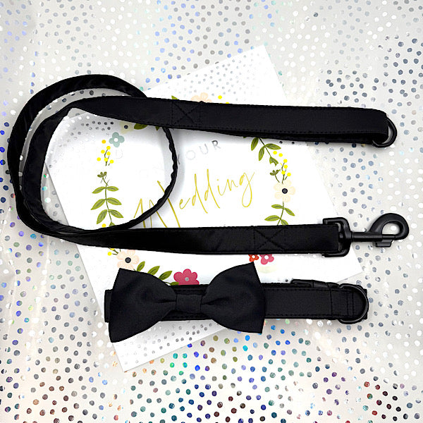Black Satin Wedding Dog Lead