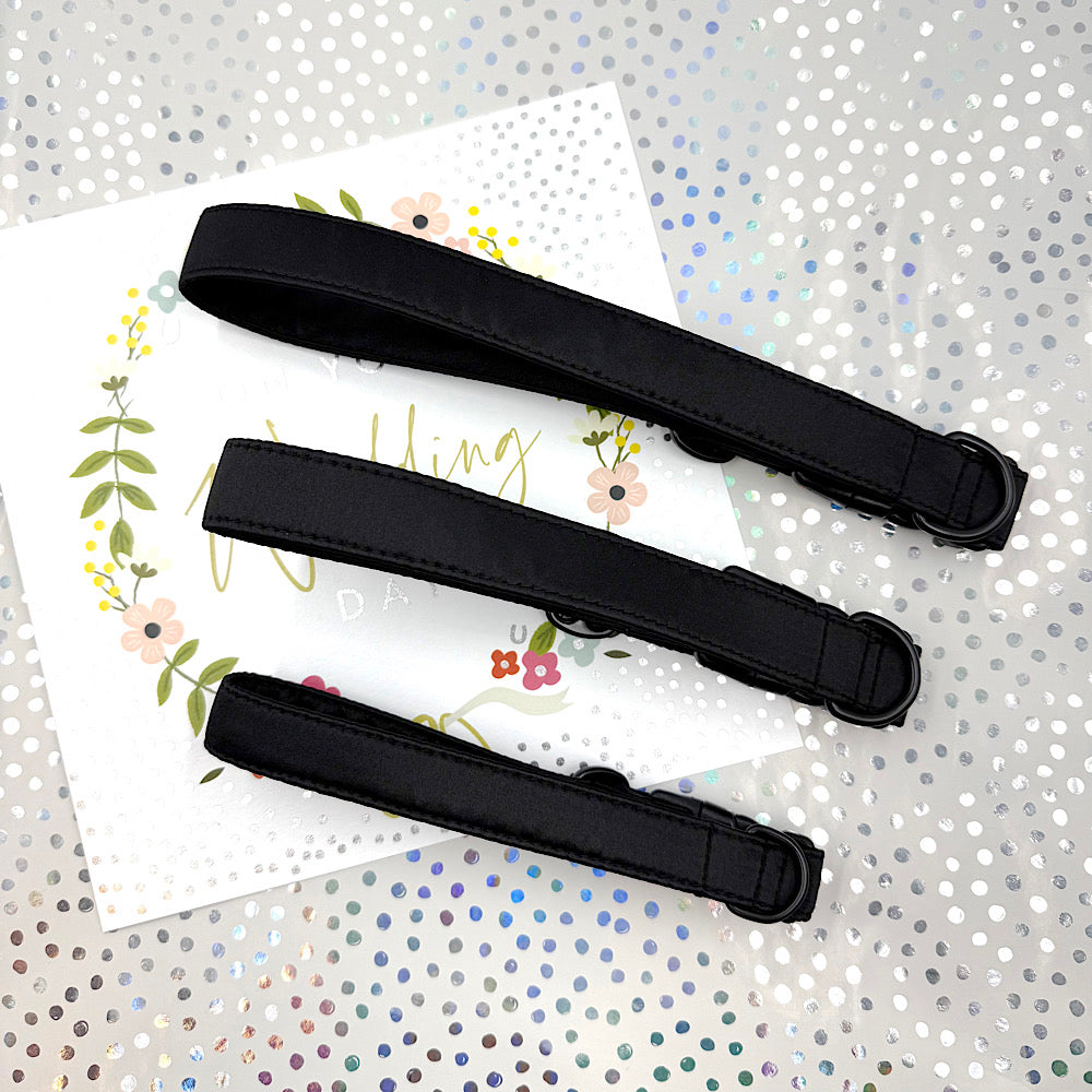 Black Satin Wedding Dog Collar