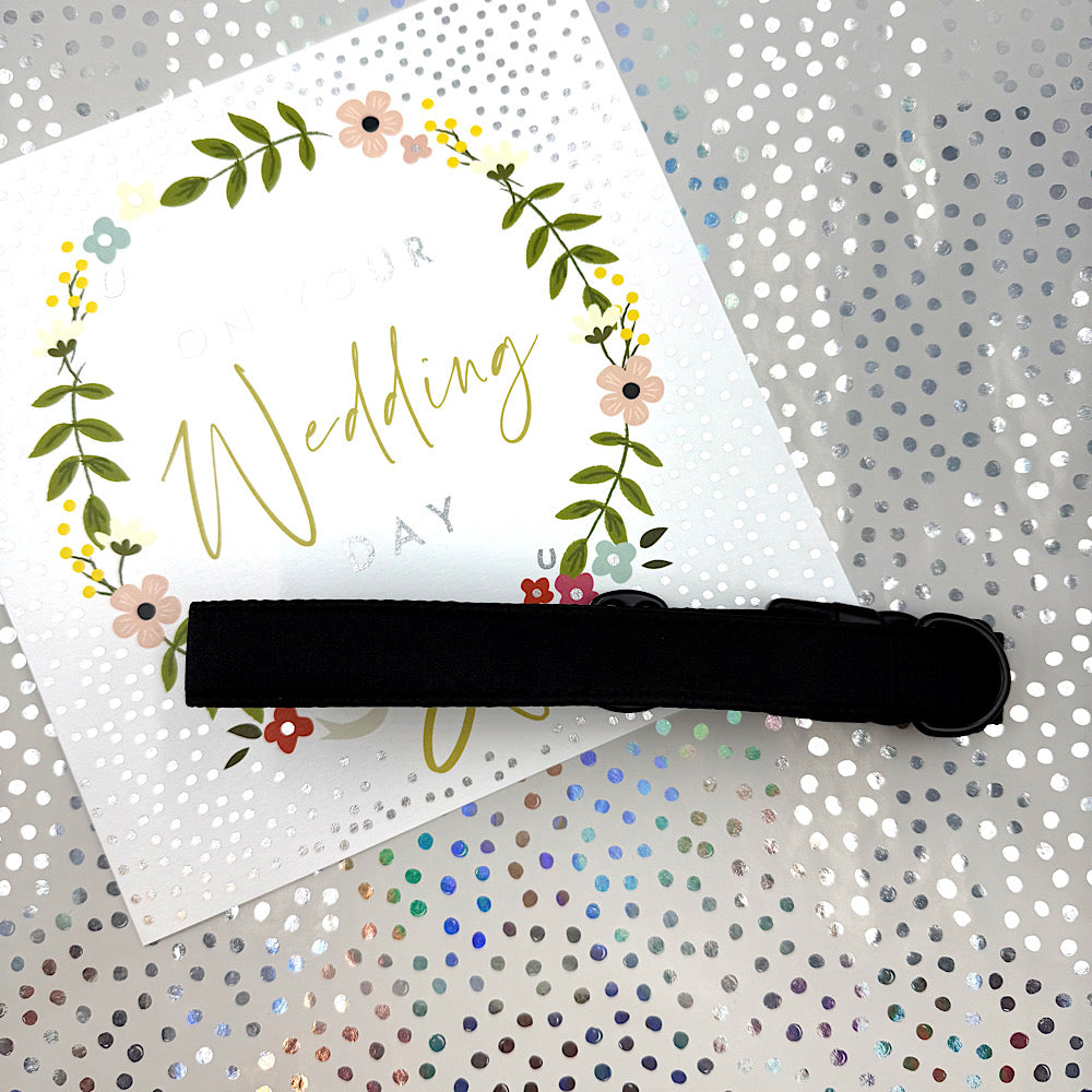 Black Satin Wedding Dog Collar