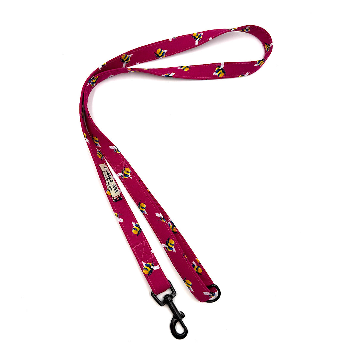 Bee Print Dog Lead-Cerise Pink