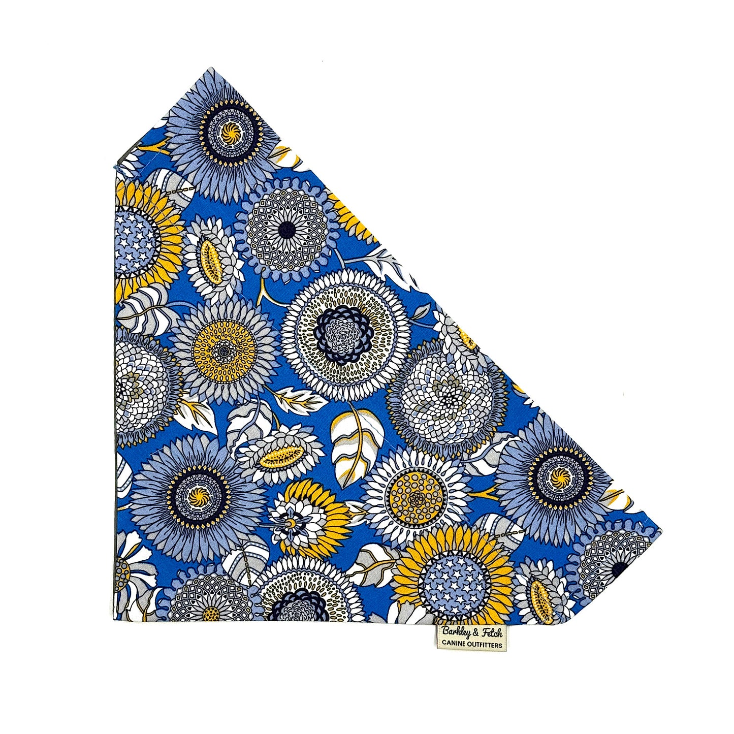 Folded fabric with a floral pattern on a white background