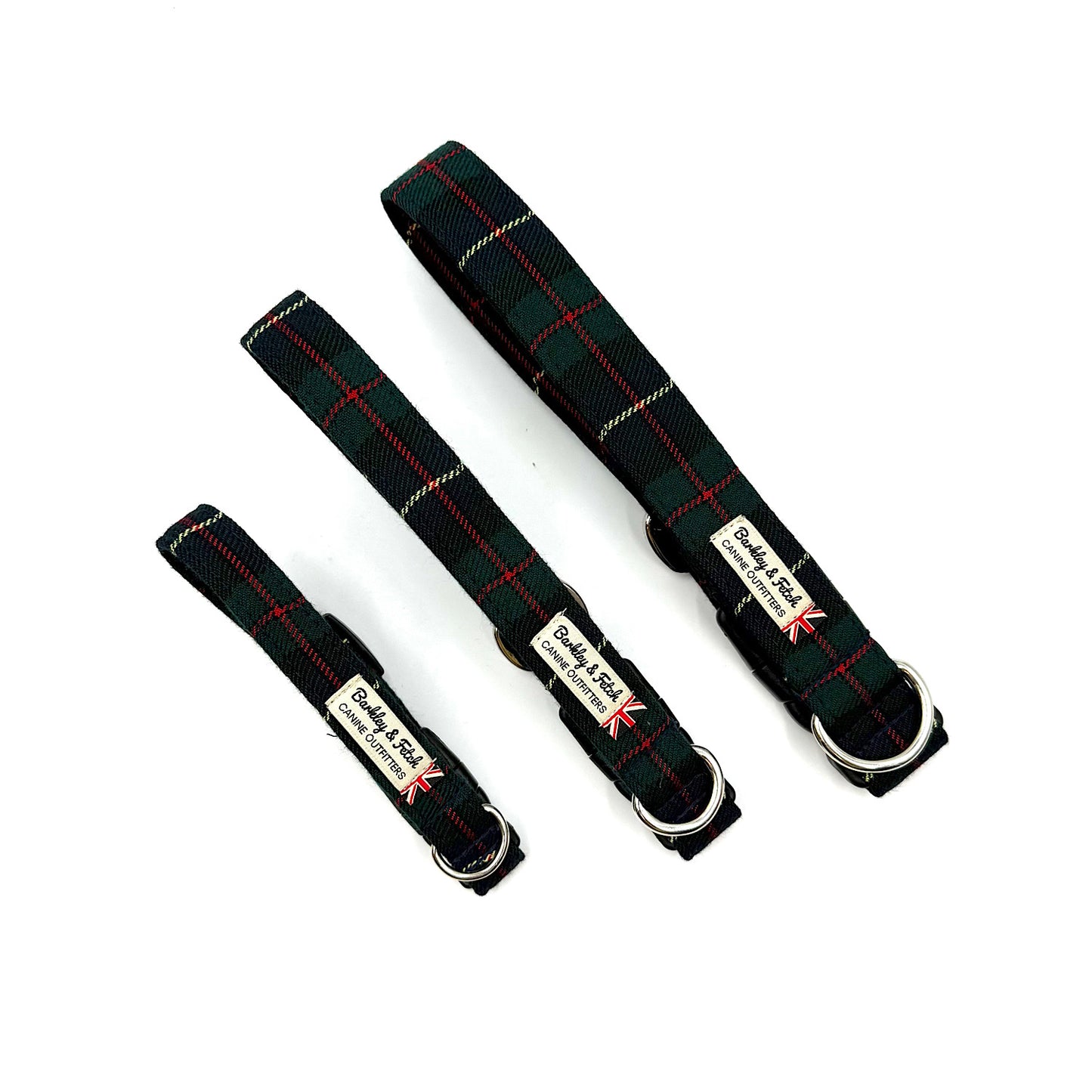 Green/Navy Tartan Dog Collar