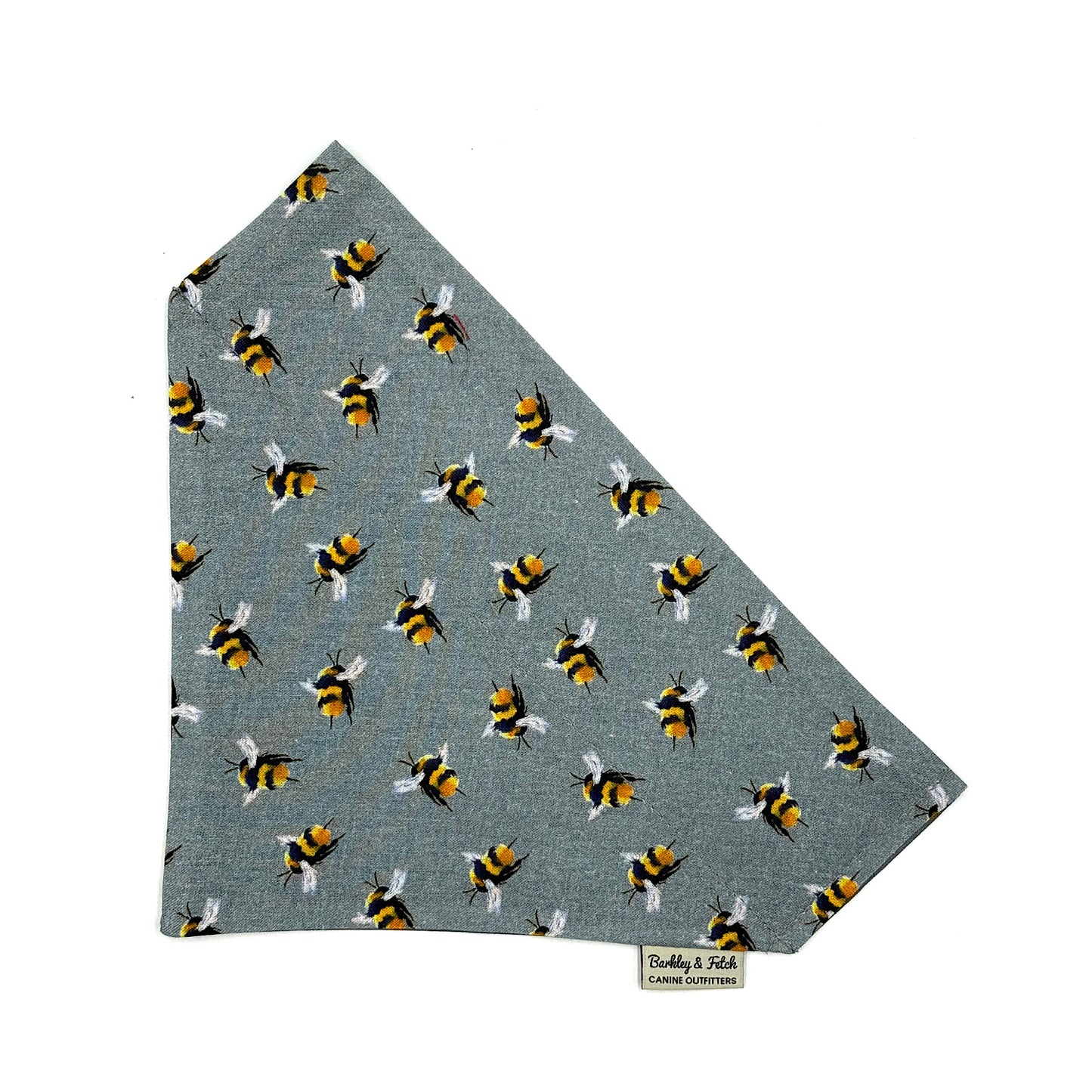 Fabric with bee pattern on a gray background