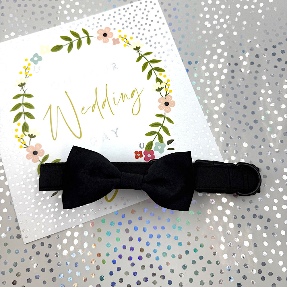 Black Satin Wedding Dog Collar