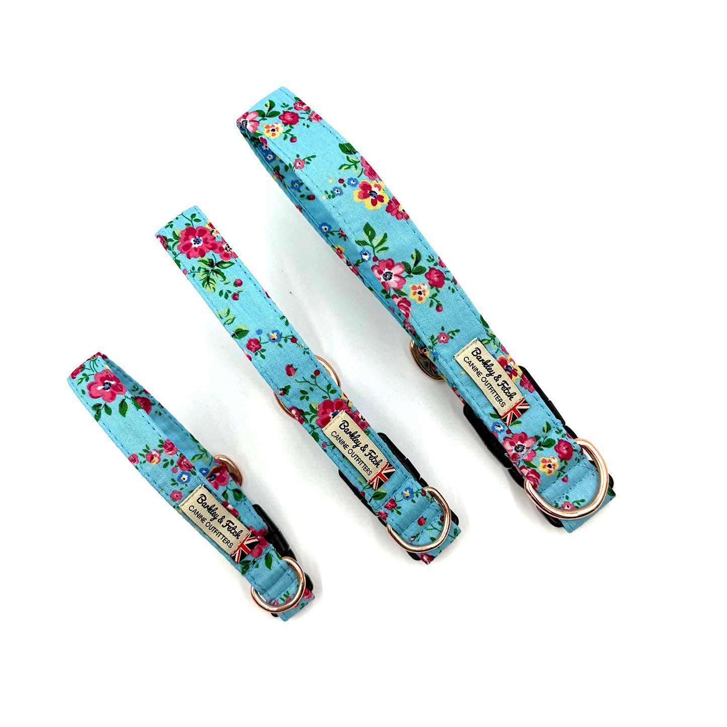 Blue Ditsy Floral Dog Collar
