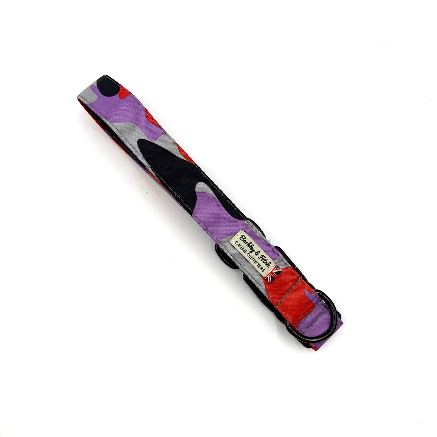 Dog collar with a colorful pattern on a white background
