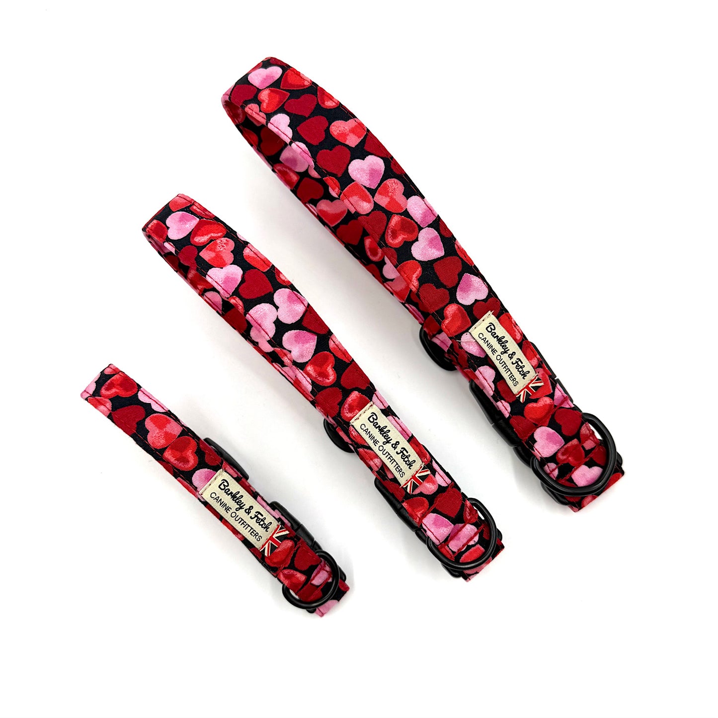 Love Hearts Print Dog Collar