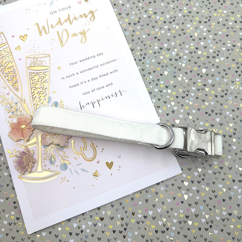 Ivory Satin Wedding Dog Collar