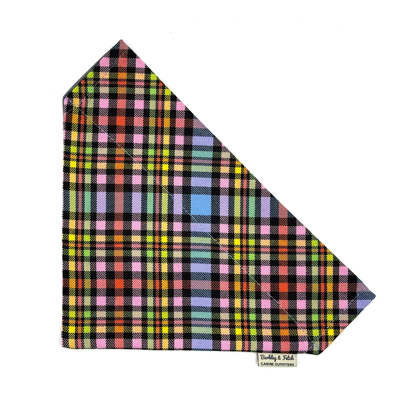Pastel Rainbow Check Dog Bandana