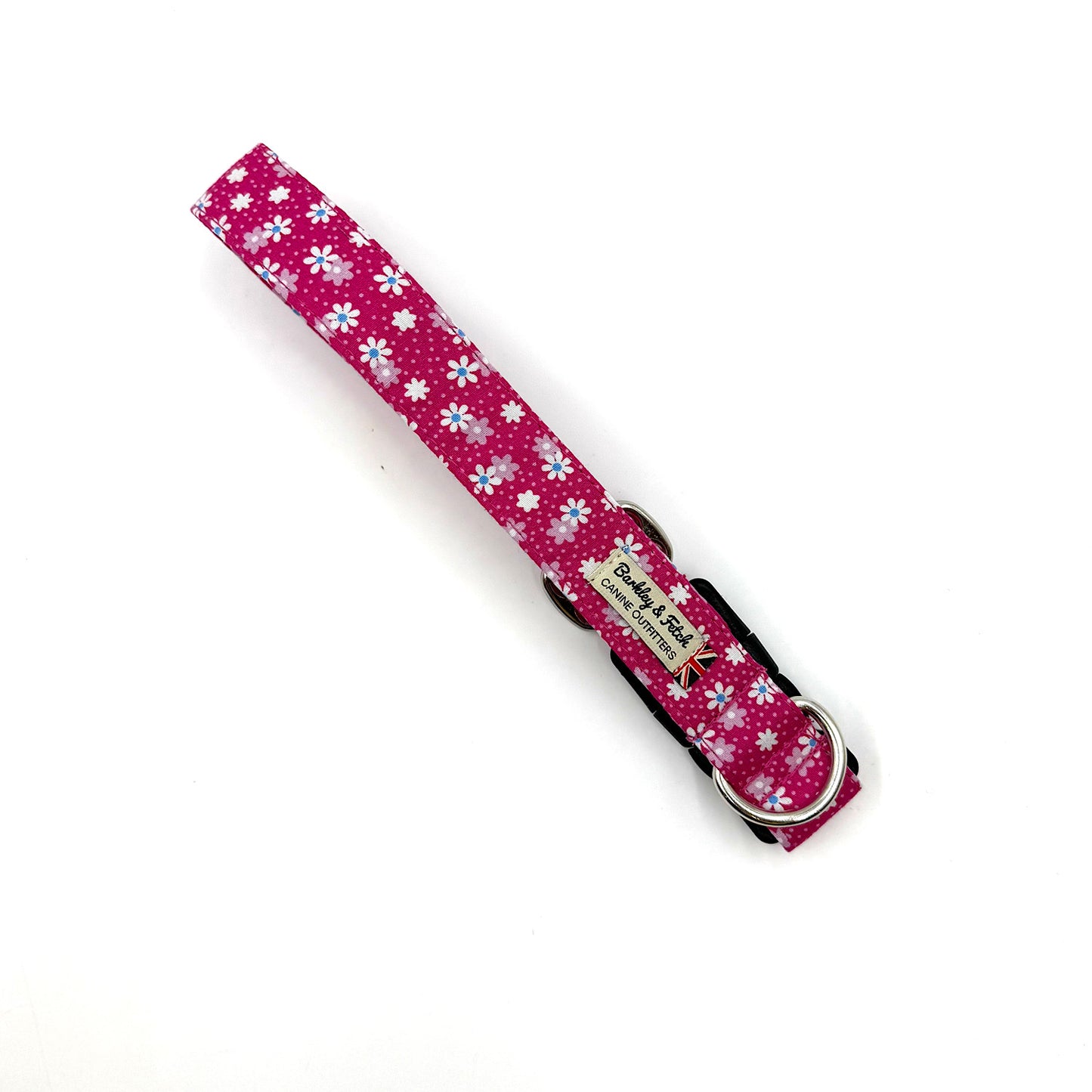 Hot Pink Floral Print Dog Collar