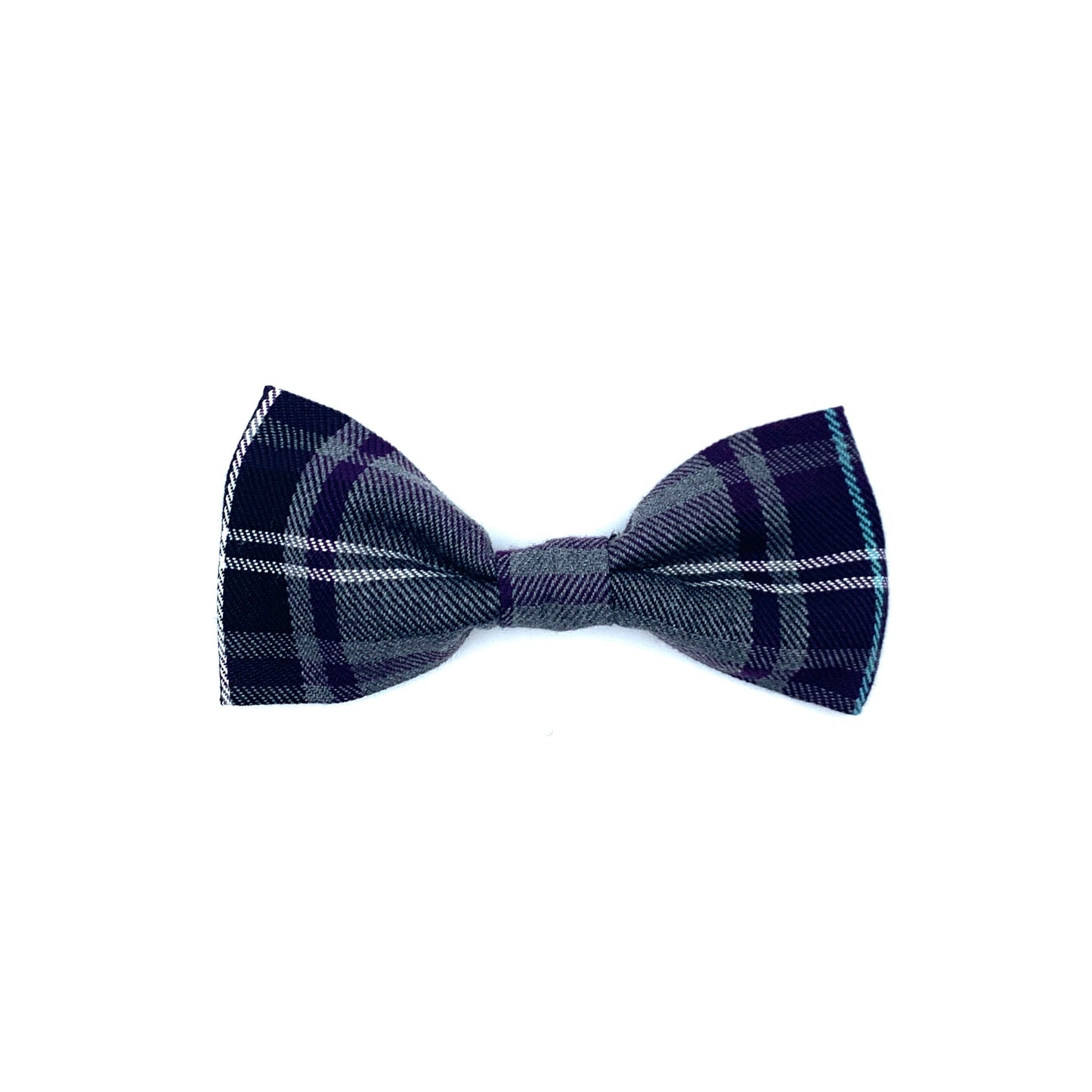 Purple/Grey Tartan Dog Bow