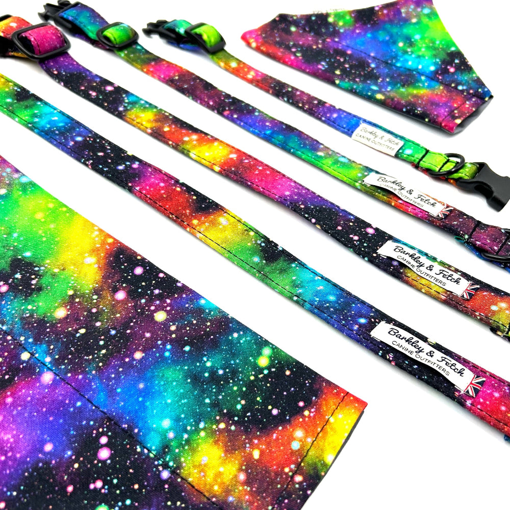 Rainbow Galaxy Print Dog Bandana