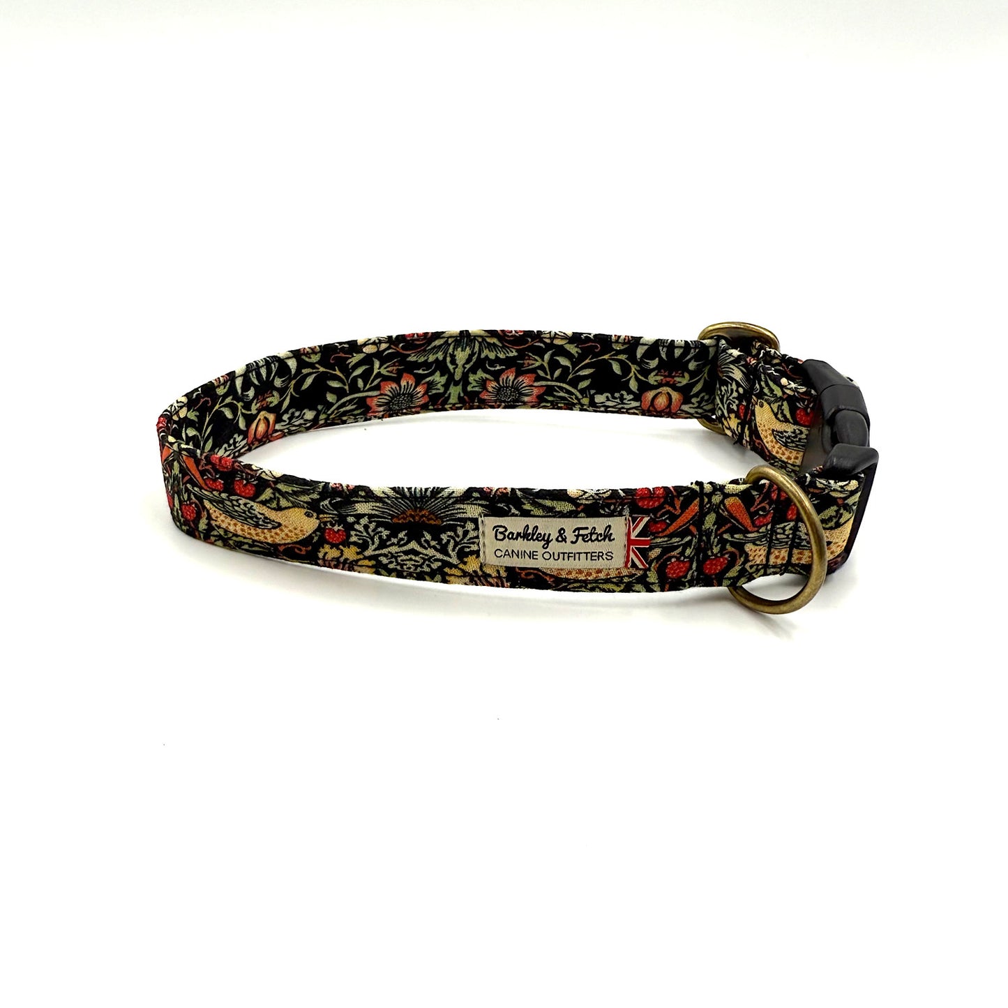 Dog collar with floral pattern on a white background