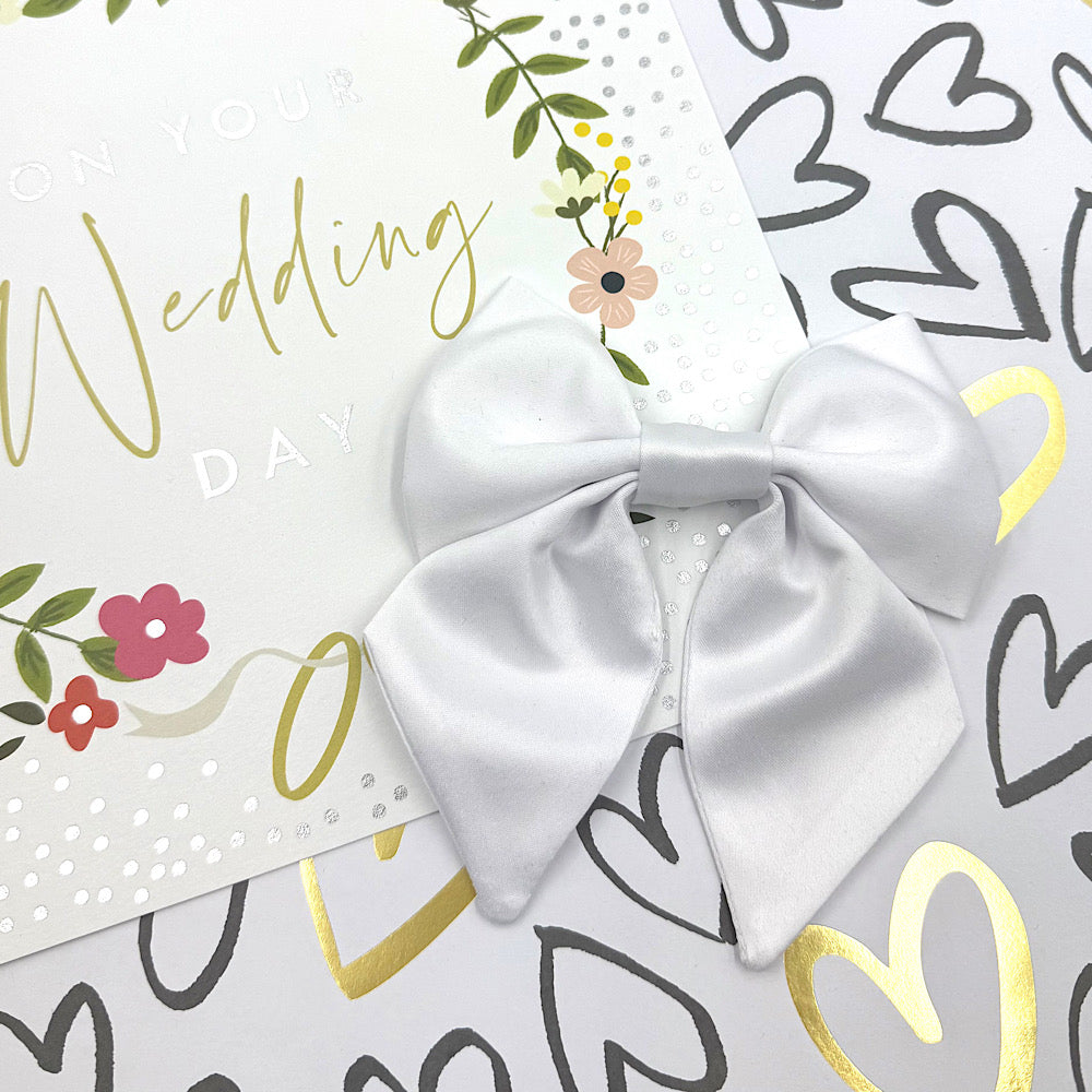 White Satin Wedding Dog Collar