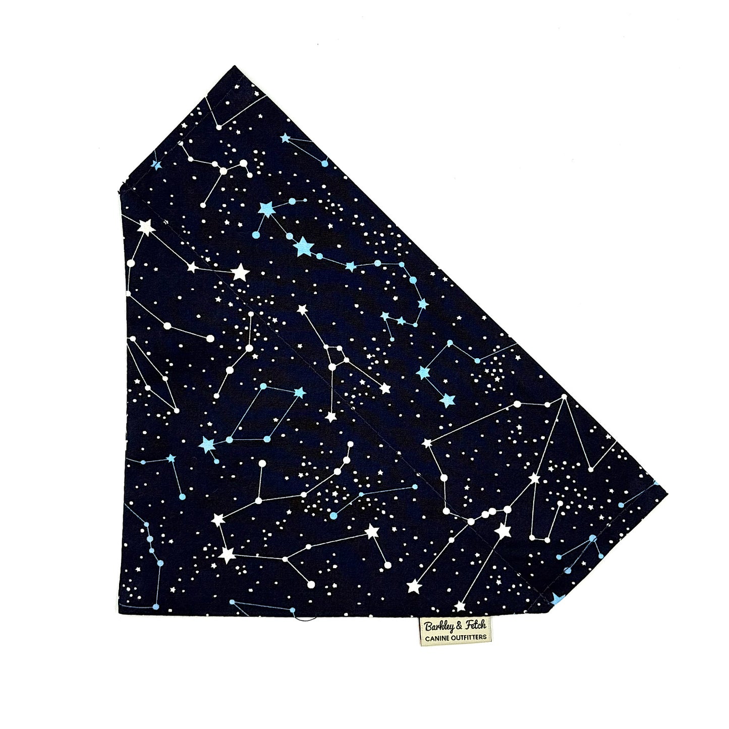Folded fabric with star constellation pattern on a white background