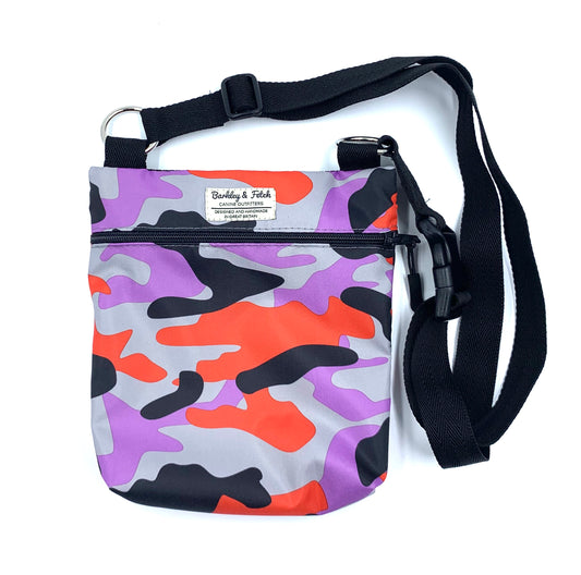 Lavender/Red Camo Dog Walk and Treat Bag