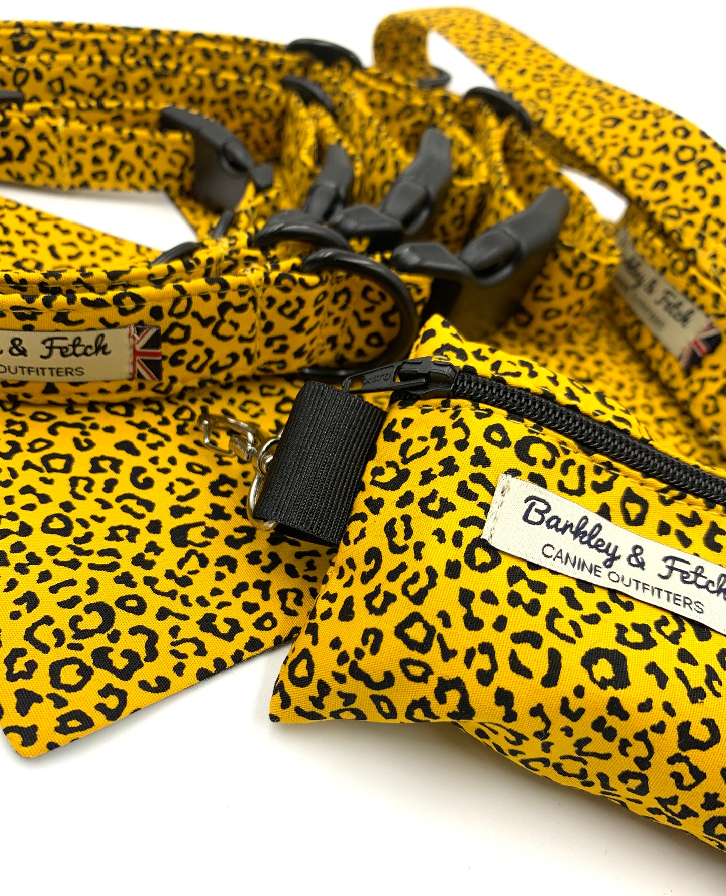Ochre Leopard Print Poo Bag Holder