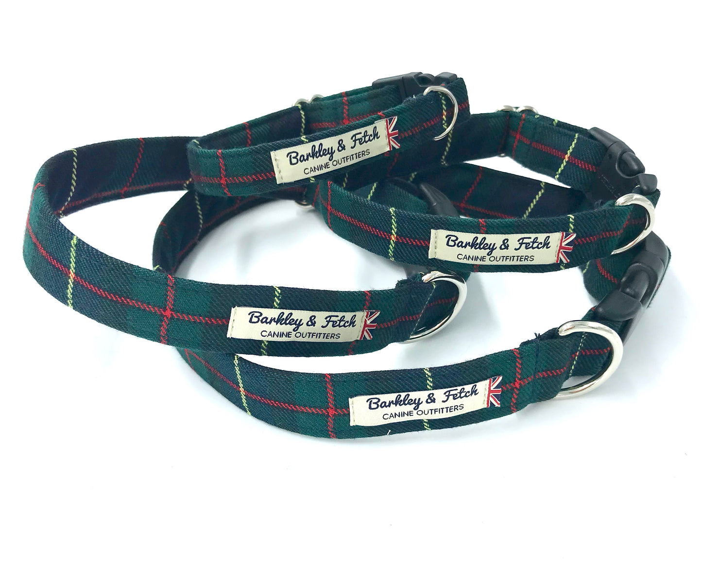 Green/Navy Tartan Dog Collar