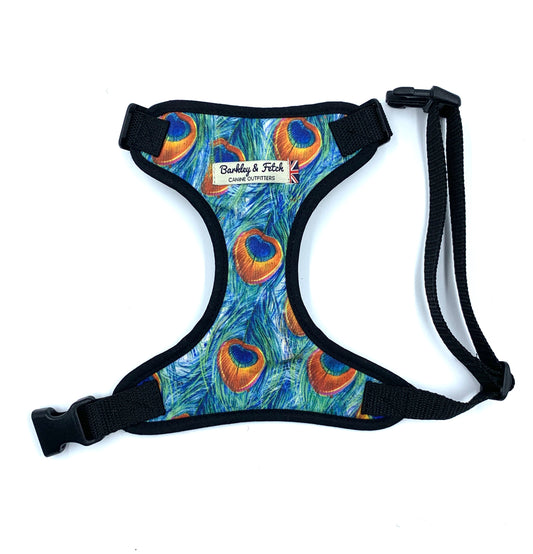 Peacock Feather Print Fabric Harness