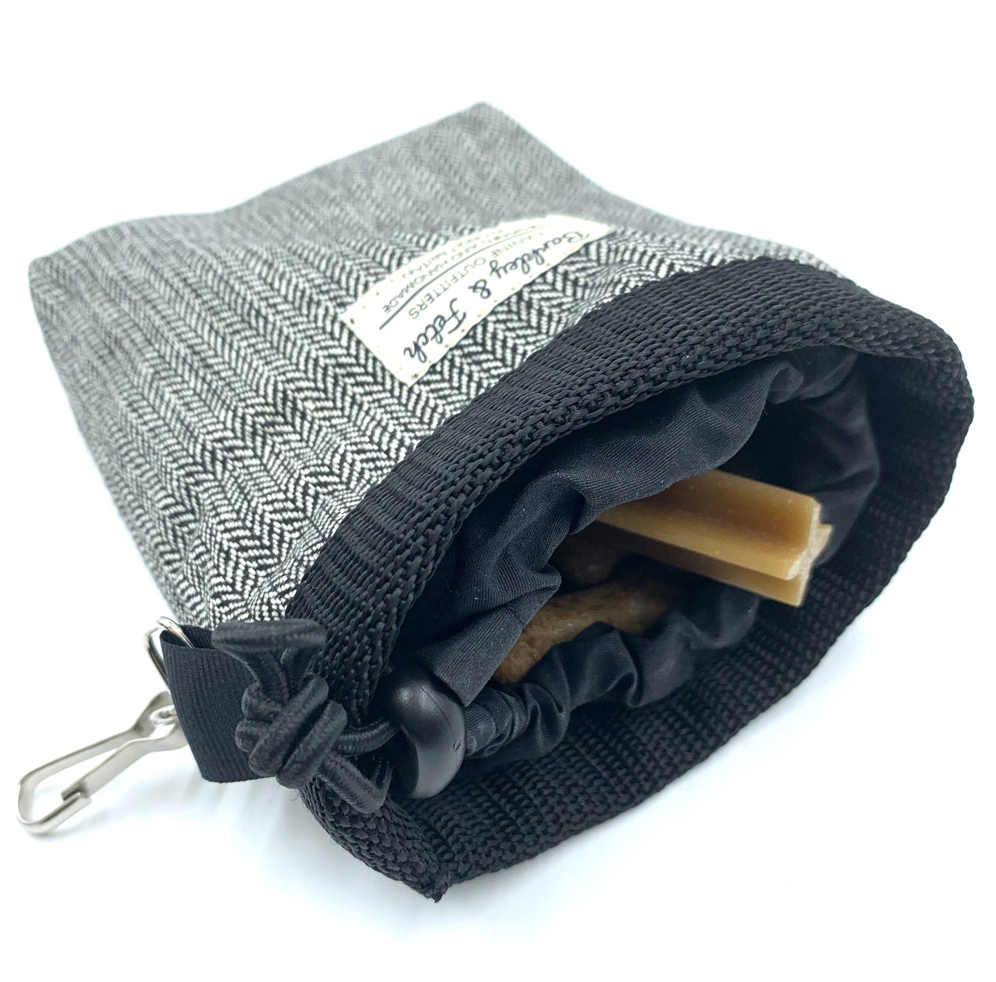 Grey Herringbone Treat Bag