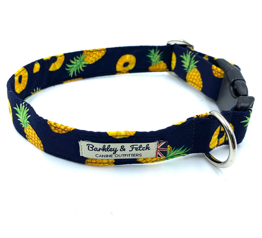 Pineapple Print Dog Collar