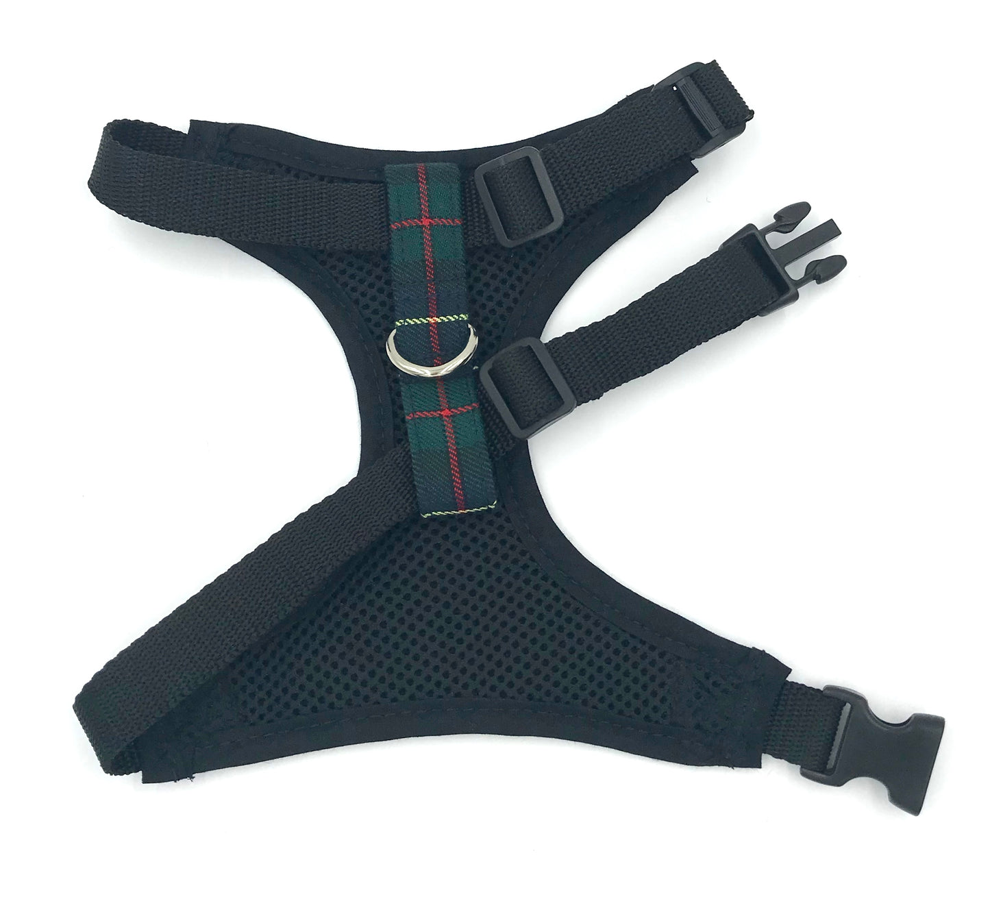 Green/Navy Tartan Fabric Harness